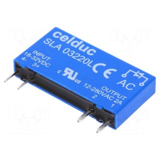 Relay: solid state | SPST-NO | Ucntrl: 18÷32VDC | 2A | 12÷280VAC