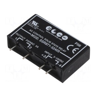 Relay: solid state | SPST-NO | Ucntrl: 3÷10VDC | 5A | 12÷275VAC