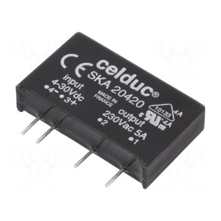 Relay: solid state | SPST-NO | Ucntrl: 4÷30VDC | 5A | 12÷275VAC
