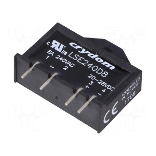 Relay: solid state | Ucntrl: 20÷28VDC | 8A | 24÷280VAC | THT | SIP