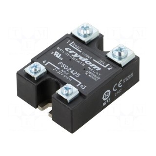 Relay: solid state | Ucntrl: 3÷32VDC | 25A | 90÷280VAC | -40÷80°C | IP00