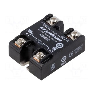 Relay: solid state | Ucntrl: 4÷32VDC | 25A | 48÷660VAC | on panel | IP00
