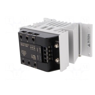 Relay: solid state | Ucntrl: 4÷30VDC | 50A | 24÷240VAC | 3-phase | DIN