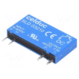 Relay: solid state | Ucntrl: 18÷32VDC | 2.5A | 0÷60VDC | Series: SLD
