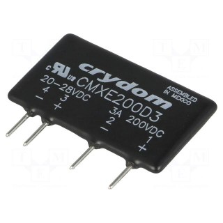 Relay: solid state | Ucntrl: 20÷28VDC | 3A | 0÷200VDC | THT | SIP