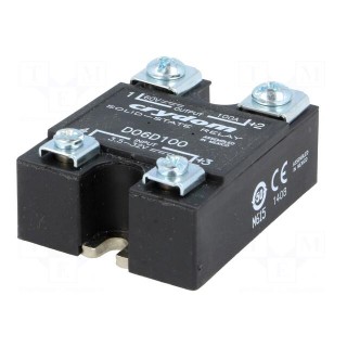 Relay: solid state | Ucntrl: 3.5÷32VDC | 100A | 0÷60VDC | Series: D06D