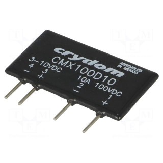 Relay: solid state | Ucntrl: 3÷10VDC | 10A | 0÷100VDC | THT | SIP
