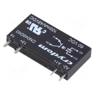 Relay: solid state | Ucntrl: 38÷72VDC | 100mA | 0÷48VDC | THT | SIP