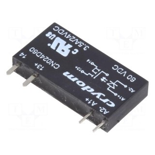 Relay: solid state | Ucntrl: 38÷72VDC | 3.5A | 0÷24VDC | THT | SIP