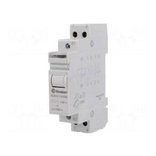 Relay: installation | bistable | NO x2 | 110VAC | Mounting: DIN | 16A