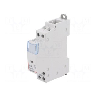 Contactor: 2-pole installation | NC + NO | 230VAC | 16A | DIN | SM400