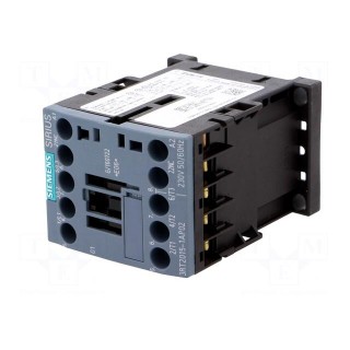 Contactor: 3-pole | NO x3 | Auxiliary contacts: NC | 230VAC | 7A | 3RT20
