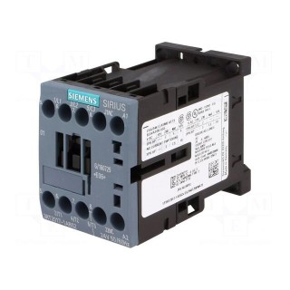 Contactor: 3-pole | NO x3 | Auxiliary contacts: NC | 24VAC | 12A | 3RT20