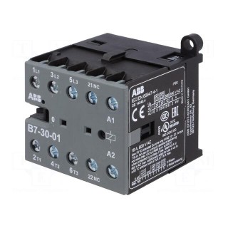 Contactor: 3-pole | NO x3 | Auxiliary contacts: NC | 24VAC | 7A | B7