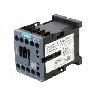 Contactor: 3-pole | NO x3 | Auxiliary contacts: NC | 24VDC | 16A | 3RT20