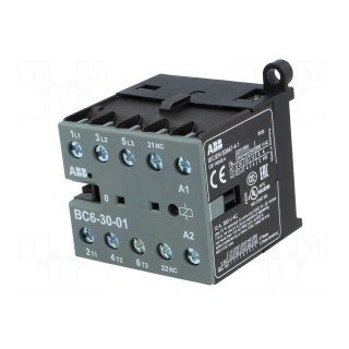 Contactor: 3-pole | NO x3 | Auxiliary contacts: NC | 24VDC | 6A | BC6
