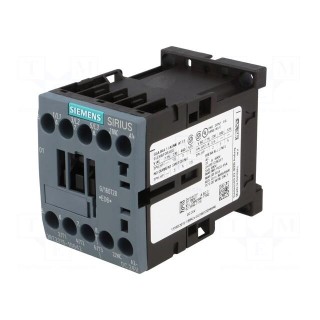 Contactor: 3-pole | NO x3 | Auxiliary contacts: NC | 24VDC | 7A | 3RT20