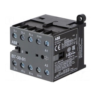 Contactor: 3-pole | NO x3 | Auxiliary contacts: NC | 380÷415VAC | 7A