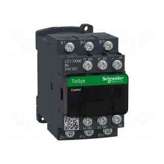 Contactor: 3-pole | NO x3 | Auxiliary contacts: NC + NO | 24VDC | 9A