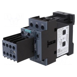 Contactor: 3-pole | NO x3 | Auxiliary contacts: NC x2,NO x2 | 24VDC