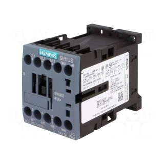 Contactor: 3-pole | NO x3 | Auxiliary contacts: NO | 24VAC | 7A | 3RT20