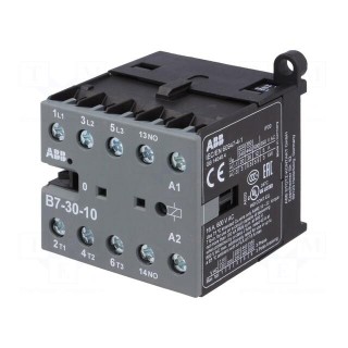 Contactor: 3-pole | NO x3 | Auxiliary contacts: NO | 24VAC | 7A | B7