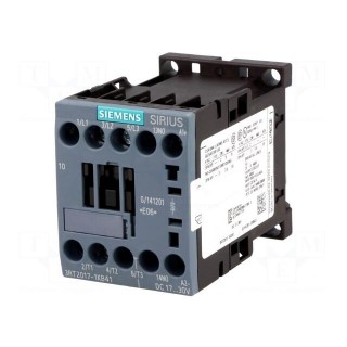 Contactor: 3-pole | NO x3 | Auxiliary contacts: NO | 24VDC | 12A | 3RT20