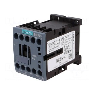 Contactor: 3-pole | NO x3 | Auxiliary contacts: NO | 24VDC | 17A | 3RT20