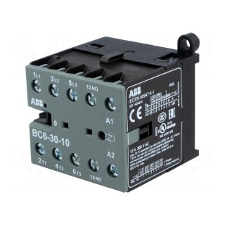 Contactor: 3-pole | NO x3 | Auxiliary contacts: NO | 24VDC | 6A | BC6