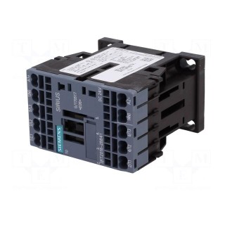 Contactor: 3-pole | NO x3 | Auxiliary contacts: NO | 24VDC | 9A | 3RT20