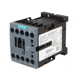 Contactor: 3-pole | NO x3 | Auxiliary contacts: NO | 24VDC | 9A | 3RT20