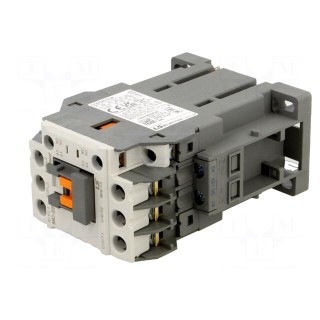 Contactor: 3-pole | NO x3 | Auxiliary contacts: NO + NC | 12VDC | 22A
