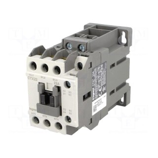 Contactor: 3-pole | NO x3 | Auxiliary contacts: NO + NC | 24VDC | 22A
