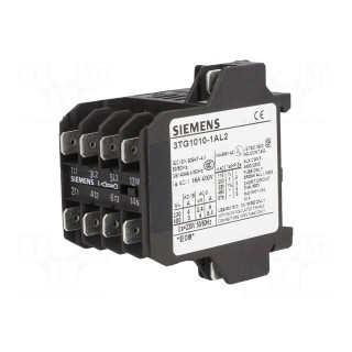Contactor: 4-pole | NO x4 | 230VAC | 8.4A | DIN,on panel | 3TG10