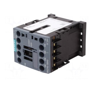 Contactor: 4-pole | NO x4 | 24VDC | 10A | DIN,on panel | 3RH20 | -25÷60°C