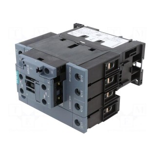 Contactor: 4-pole | NO x4 | Auxiliary contacts: NO + NC | 38A | 3RT23