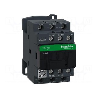 Contactor: 5-pole | NC x2 + NO x3 | 24VDC | 10A | DIN,on panel | CAD
