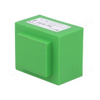 Transformer: encapsulated | 16VA | 110VAC | 12V | 1333.3mA | IP00 | 420g