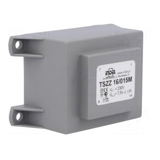 Transformer: encapsulated | 20VA | 230VAC | 7.5V | 2.66A | Mounting: PCB