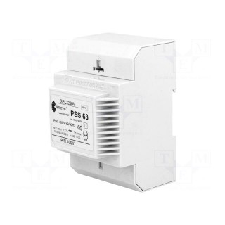 Transformer: mains | 63VA | 400VAC | 230V | IP30 | Mounting: DIN | 1.1kg