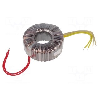 Transformer: toroidal | 120VA | 230VAC | 12V | 12V | 5A | 5A | Leads: cables