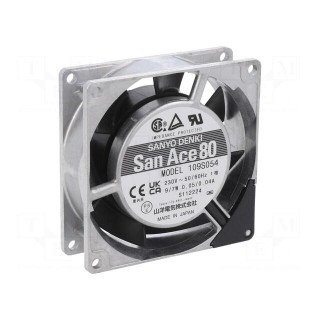 Fan: AC | axial | 80x80x25mm | 37.8m3/h | 30dBA | ball bearing | 2650rpm