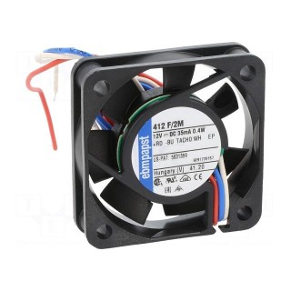 Fan: DC | axial | 12VDC | 40x40x10mm | slide bearing