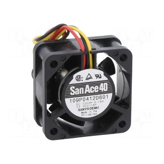 Fan: DC | axial | 12VDC | 40x40x20mm | 18.6m3/h | 42dBA | ball bearing
