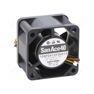 Fan: DC | axial | 12VDC | 40x40x28mm | 19.2m3/h | 37dBA | ball bearing