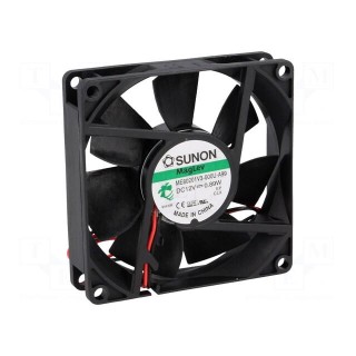 Fan: DC | axial | 12VDC | 80x80x20mm | 49.27m3/h | 30dBA | Vapo | Len: 300mm