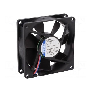 Fan: DC | axial | 12VDC | 80x80x25mm | 58m3/h | 27dBA | ball bearing