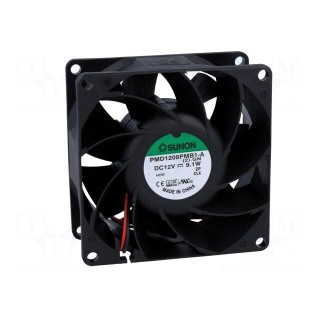 Fan: DC | axial | 12VDC | 80x80x38mm | 143m3/h | 55.2dBA | ball bearing