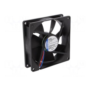 Fan: DC | axial | 12VDC | 92x92x25mm | 72m3/h | 28dBA | ball bearing