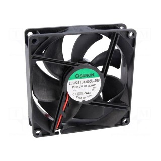 Fan: DC | axial | 12VDC | 92x92x25mm | 87.55m3/h | 34dBA | ball bearing